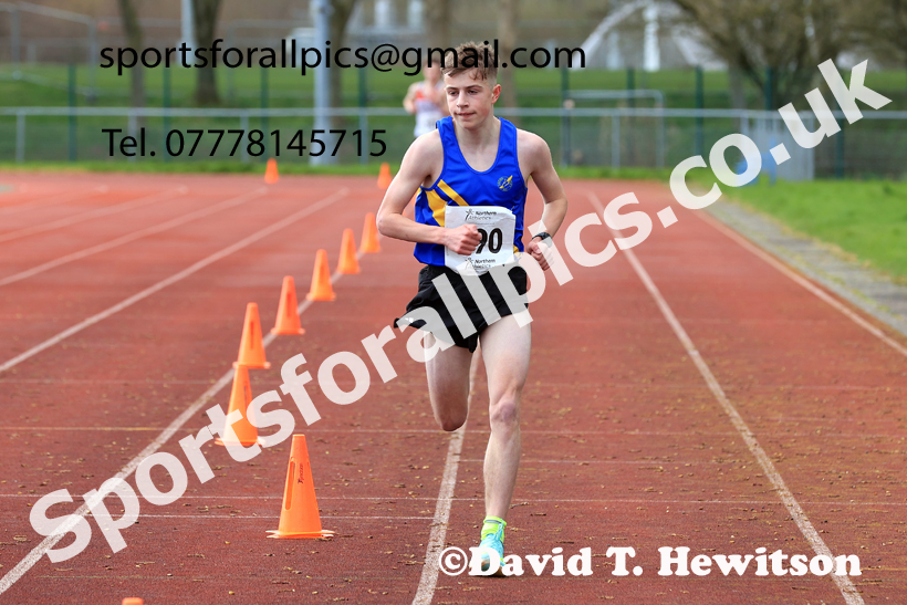 Mens Under-17s Young Athletes 5k, 2026 Northern Mens 12 and Womens 6 Stage Road Relays and Young Athletes 5k, Sheepmount Stadium, Carlisle. Photo: David T. Hewitson/Sports for All Pics